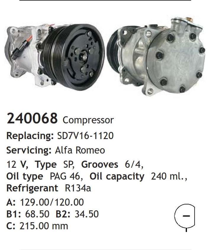 	240068 Compressor  Alfa Romeo 	